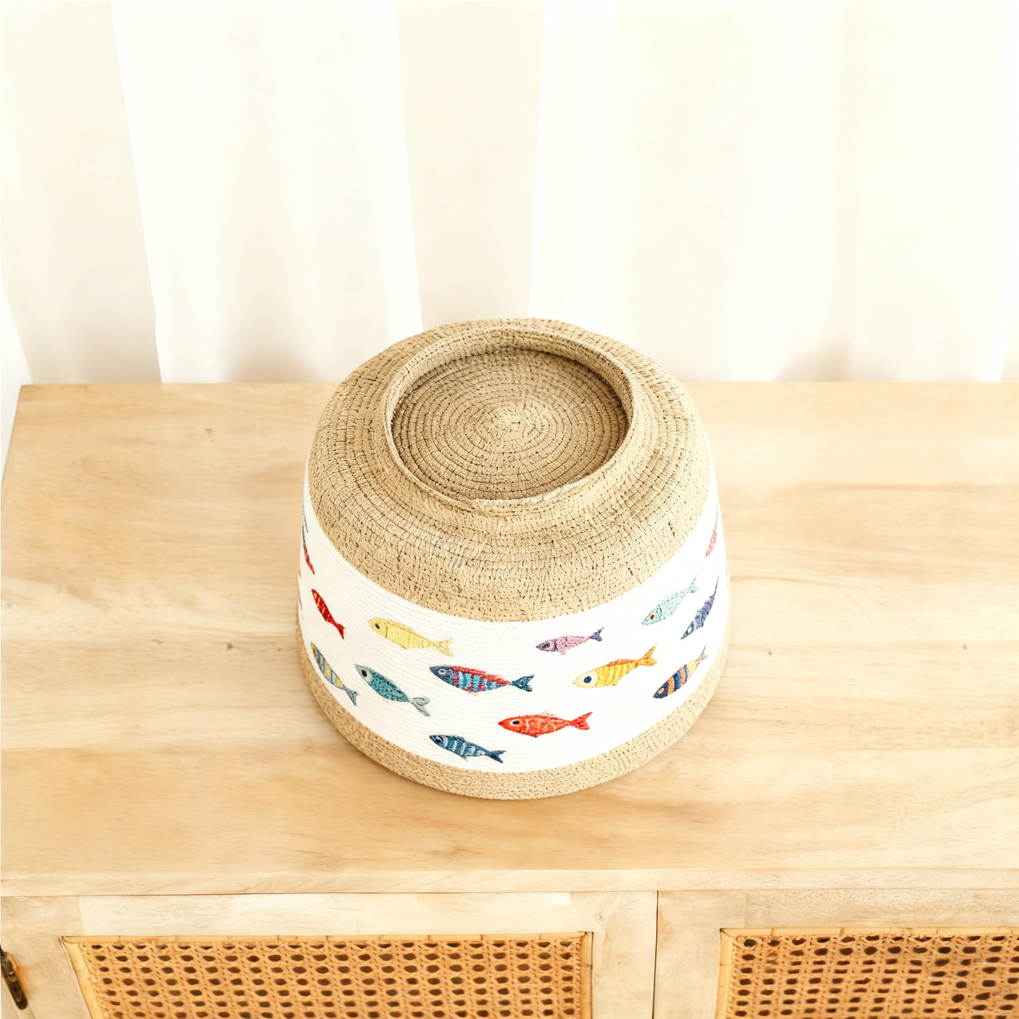 Zouk Woven Basket with Thick Stripes