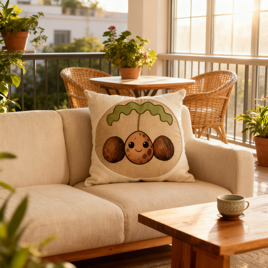 Brown Coconut Luna Cushion Cover55cm x 55cm