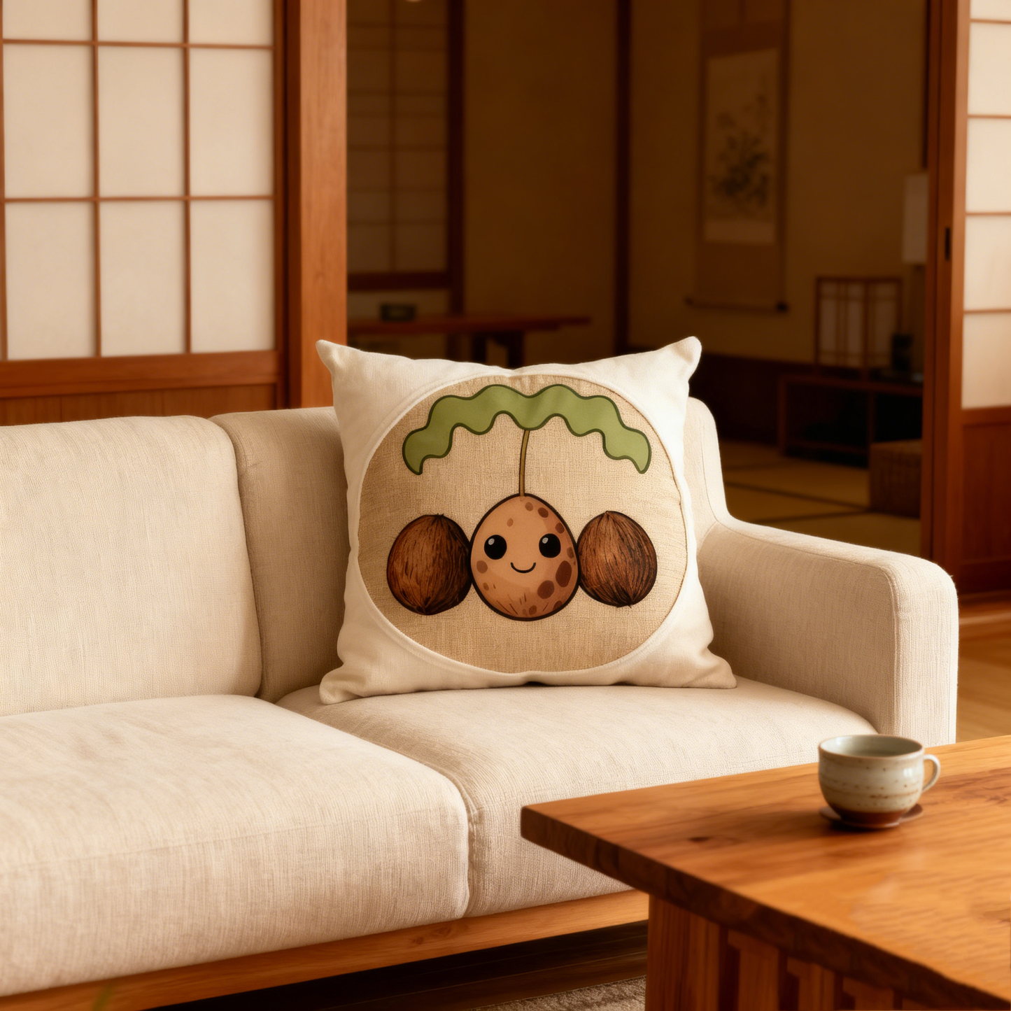 Brown Coconut Luna Cushion Cover55cm x 55cm