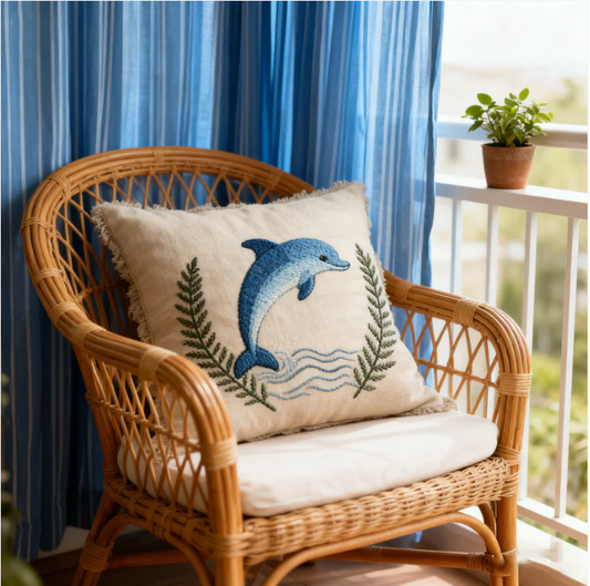 Taupe Dolphin Freya Linen Cushion Cover - 55cm x 55cm