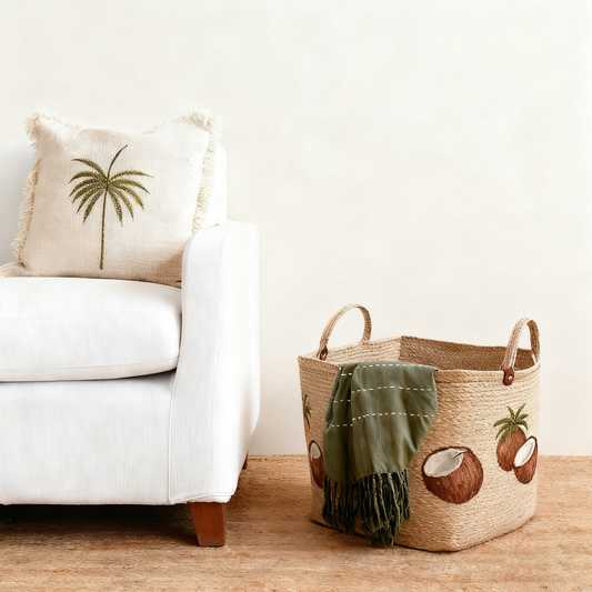 Rectangle Jute Storage Basket