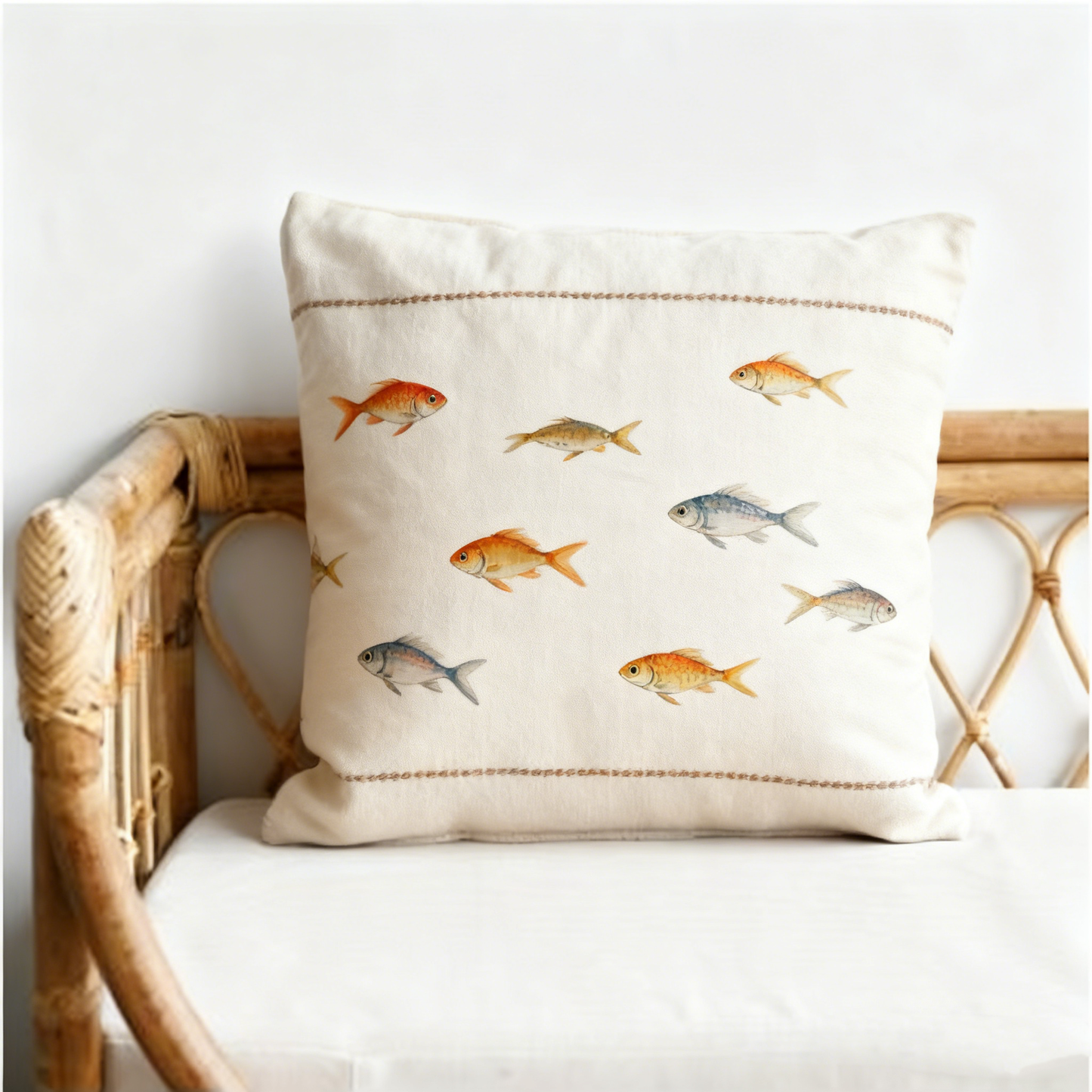 Rectangle Striped Indoor Outdoor Handwoven Cushion Cover - 50cm x 50cm