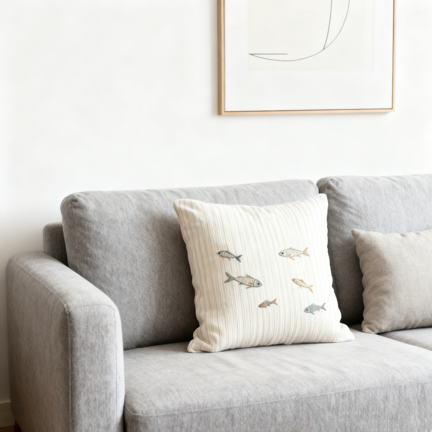 Fish-shaped cushion cover - 55cm x 55cm