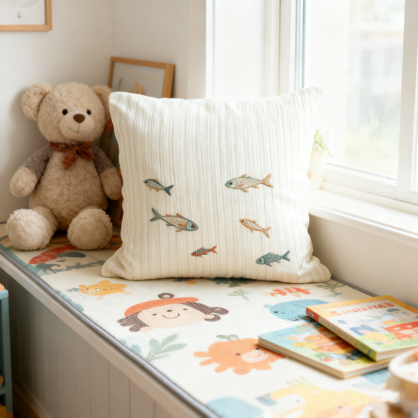 Fish-shaped cushion cover - 55cm x 55cm