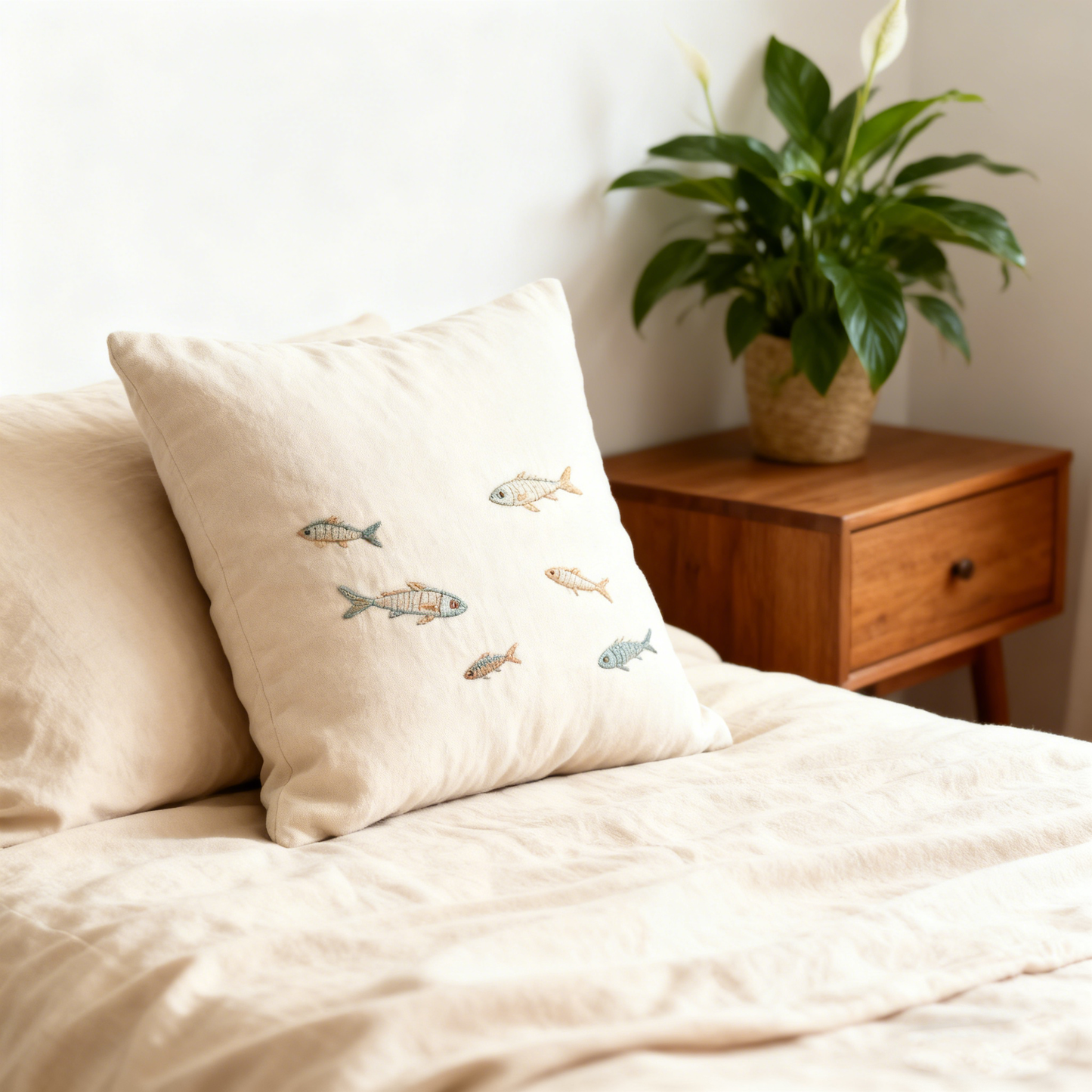 Fish-shaped cushion cover - 55cm x 55cm