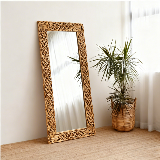 Manado Walnut Brown Carved Mirror - 80cm x 180cm