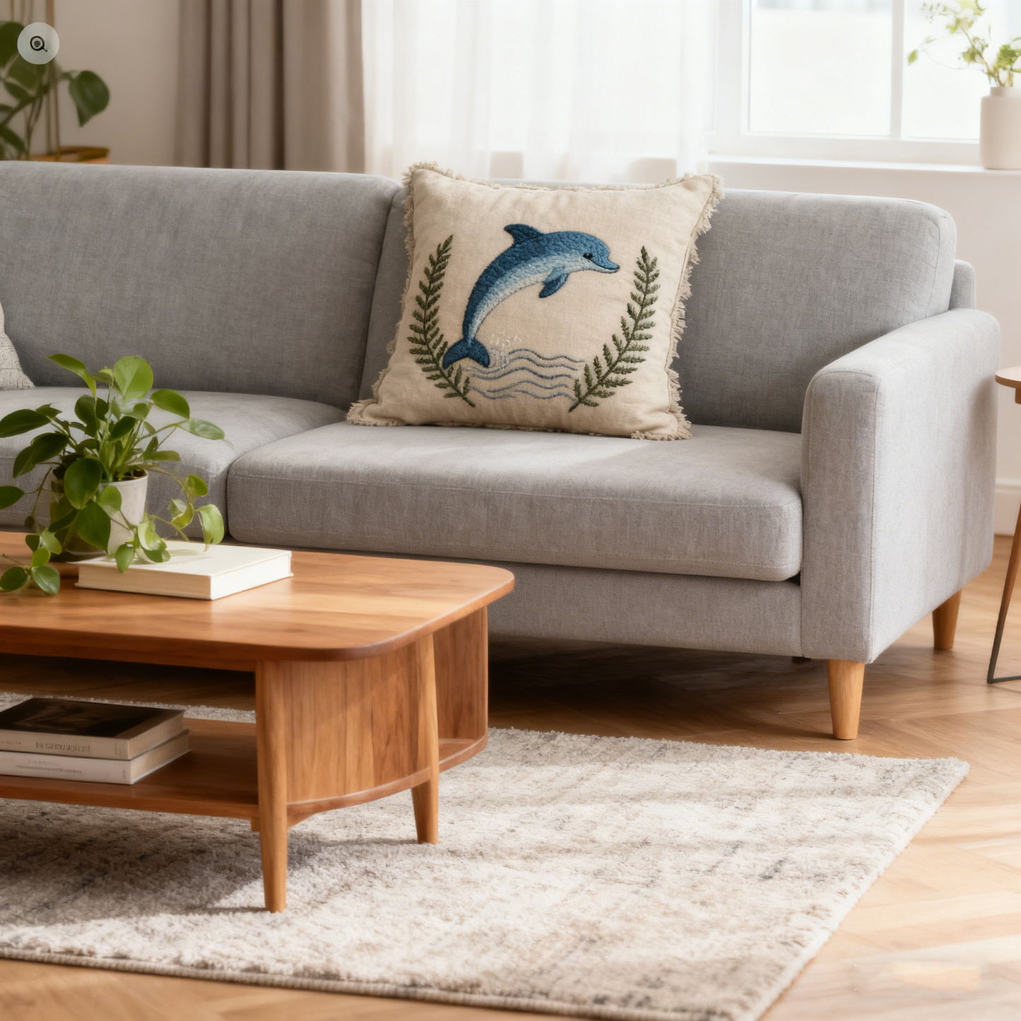 Taupe Dolphin Freya Linen Cushion Cover - 55cm x 55cm