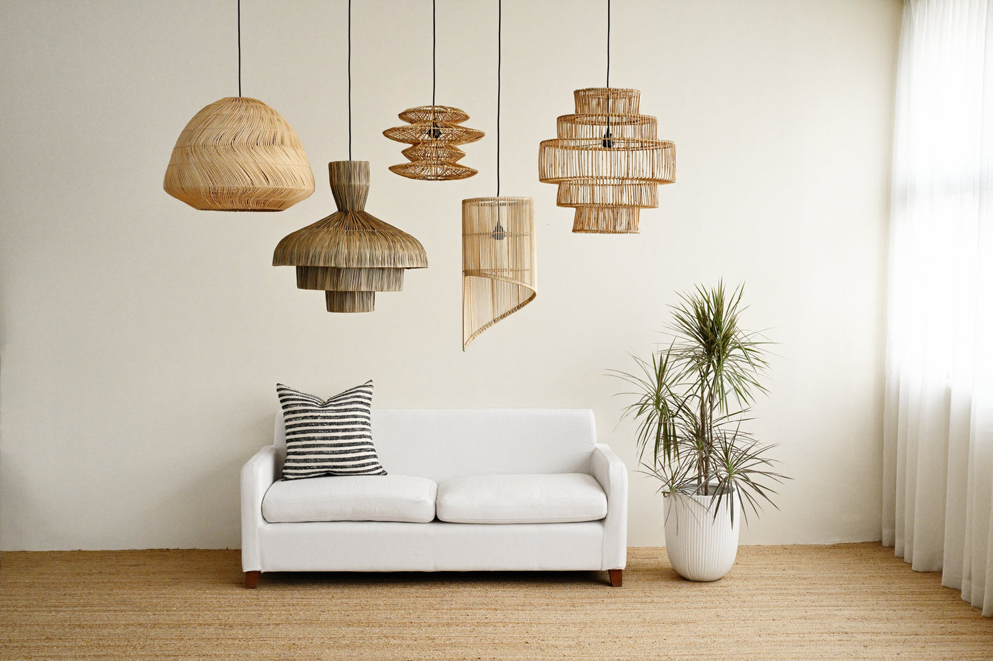 Spiral Rattan Pendant Lamp