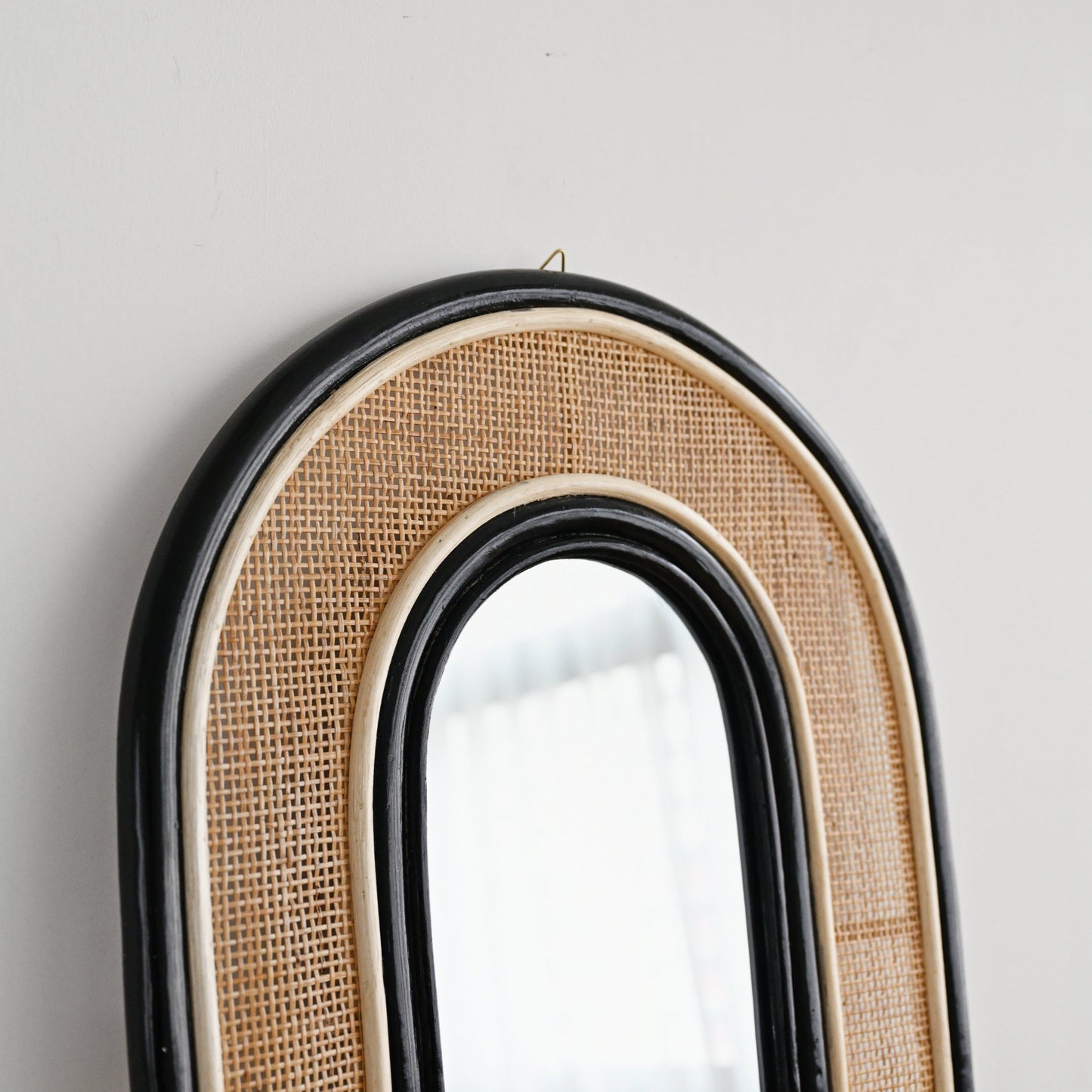 Tulum Rattan Arched Mirror - Black