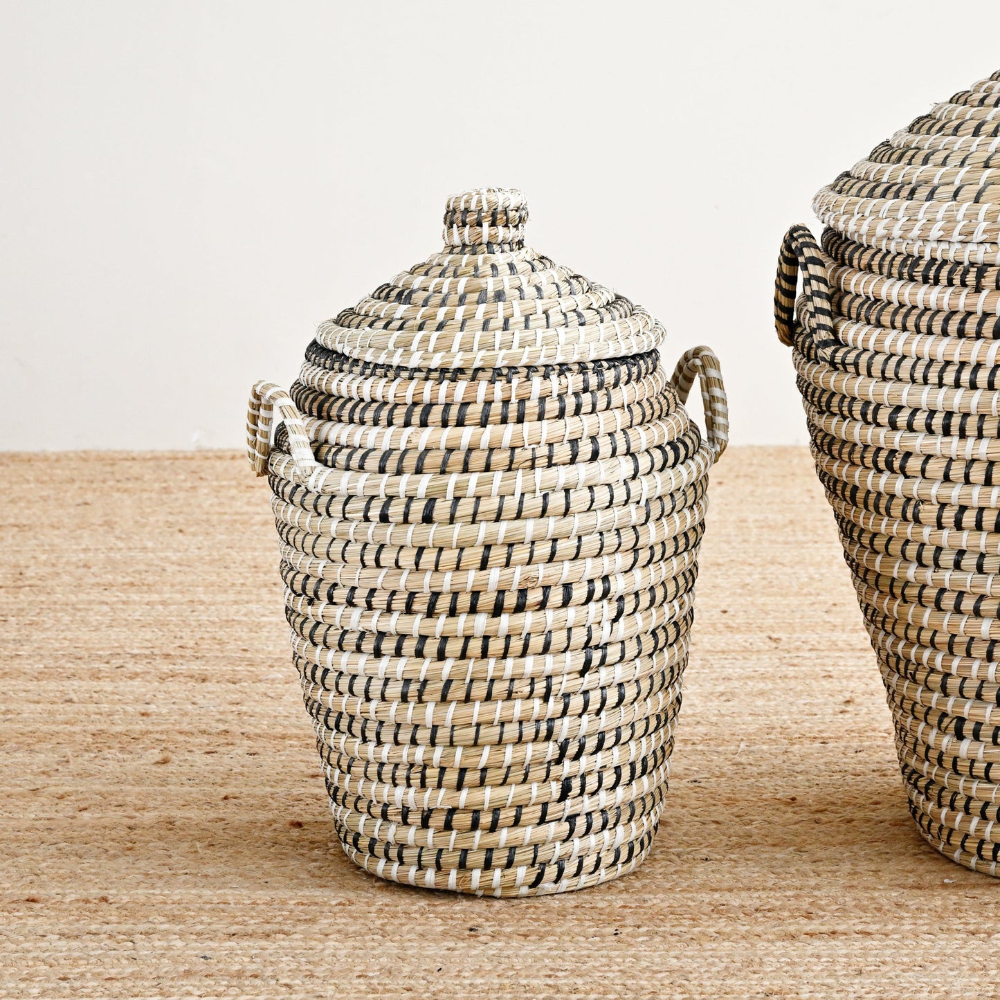 Motka Striped Basket - Black Natural