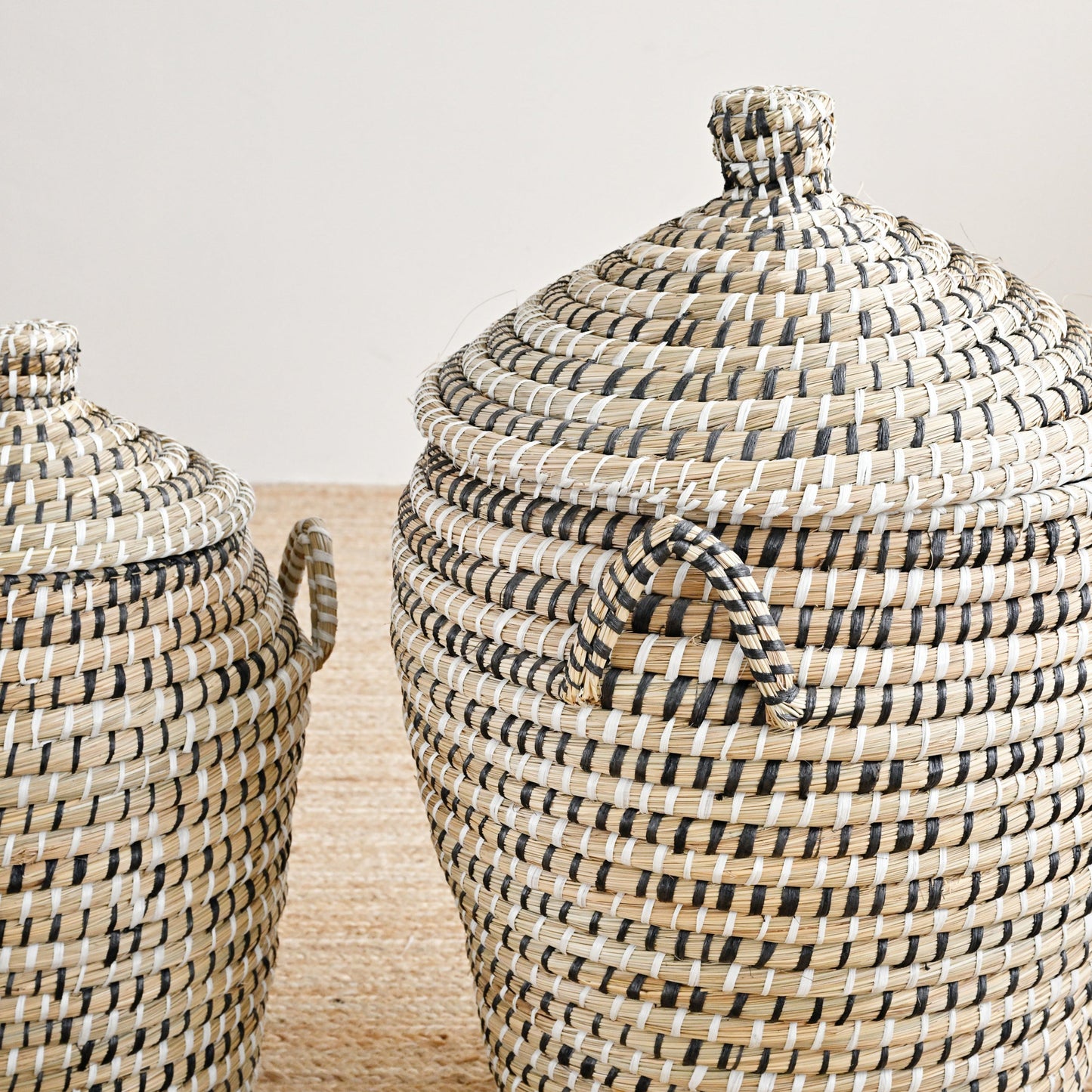 Motka Striped Basket - Black Natural