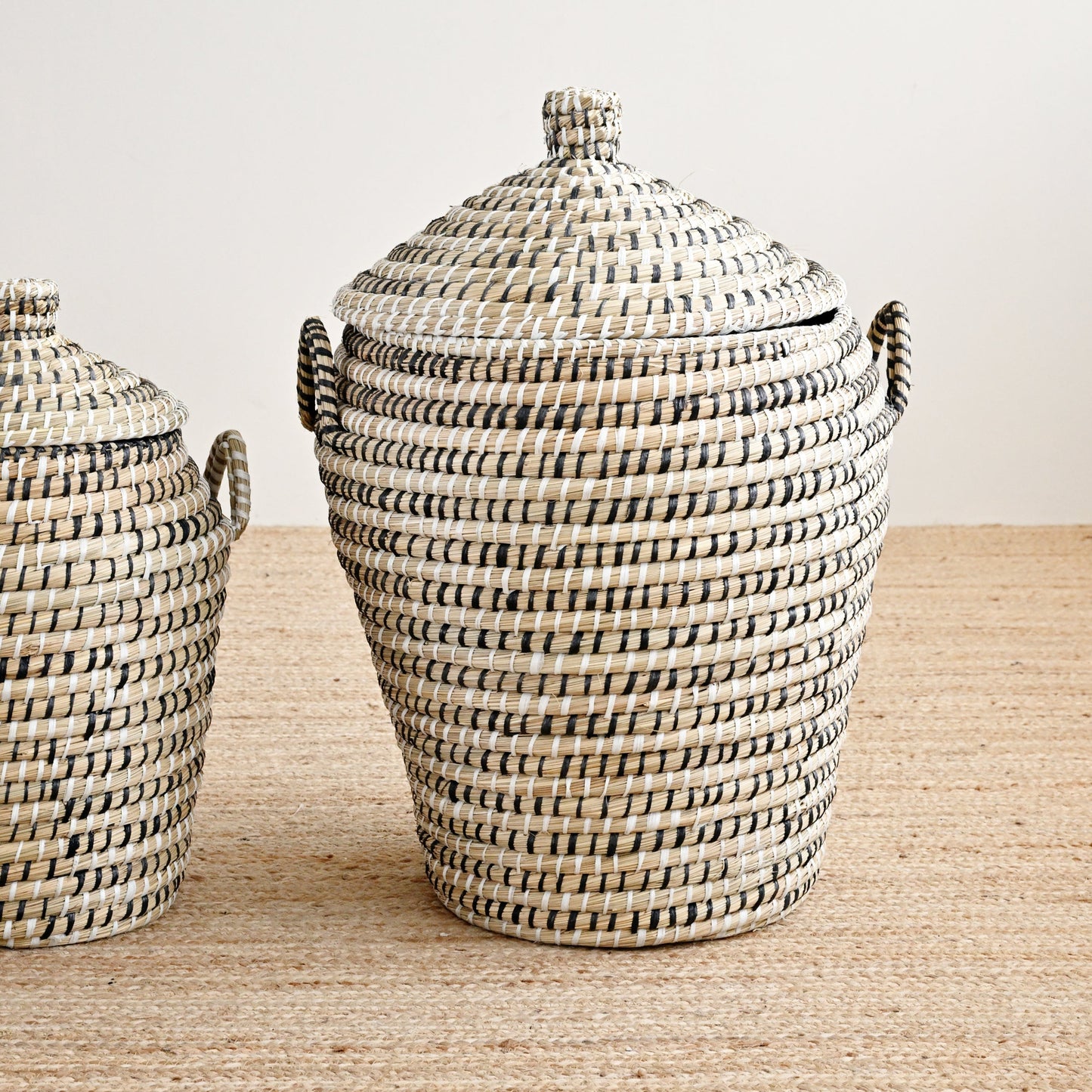 Motka Striped Basket - Black Natural