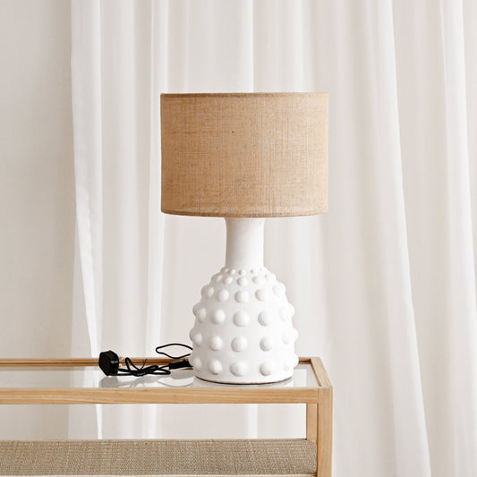 White Dots Terracotta Table Lamp