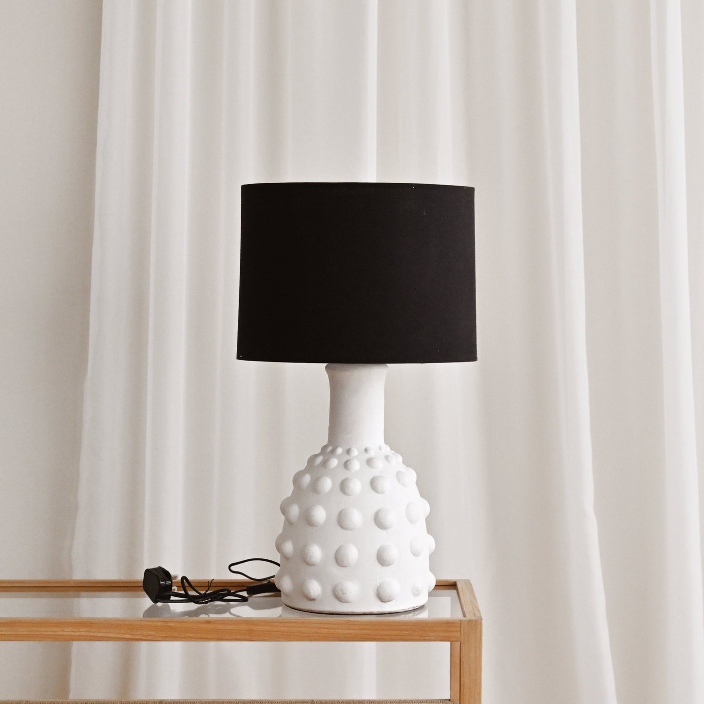 White Dots Terracotta Table Lamp