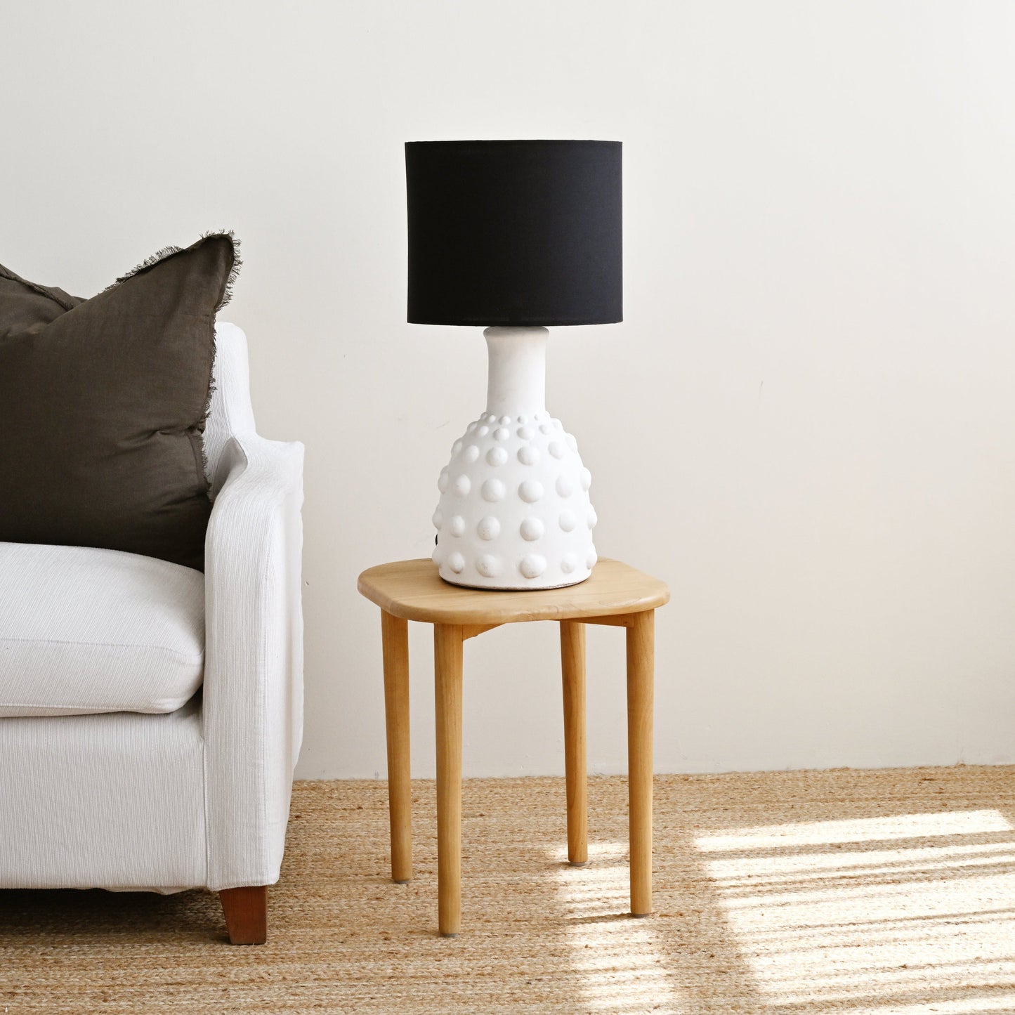 White Dots Terracotta Table Lamp