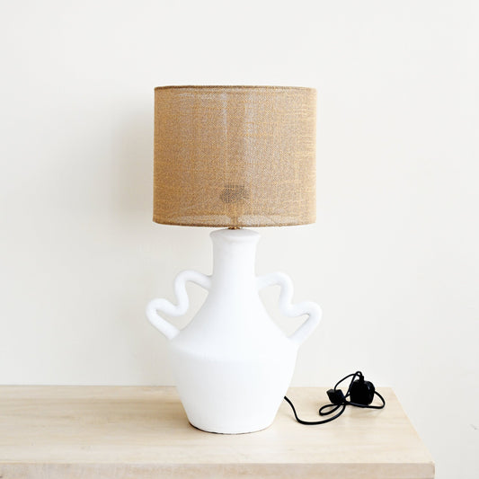 Terracotta Table Lamp with Handles