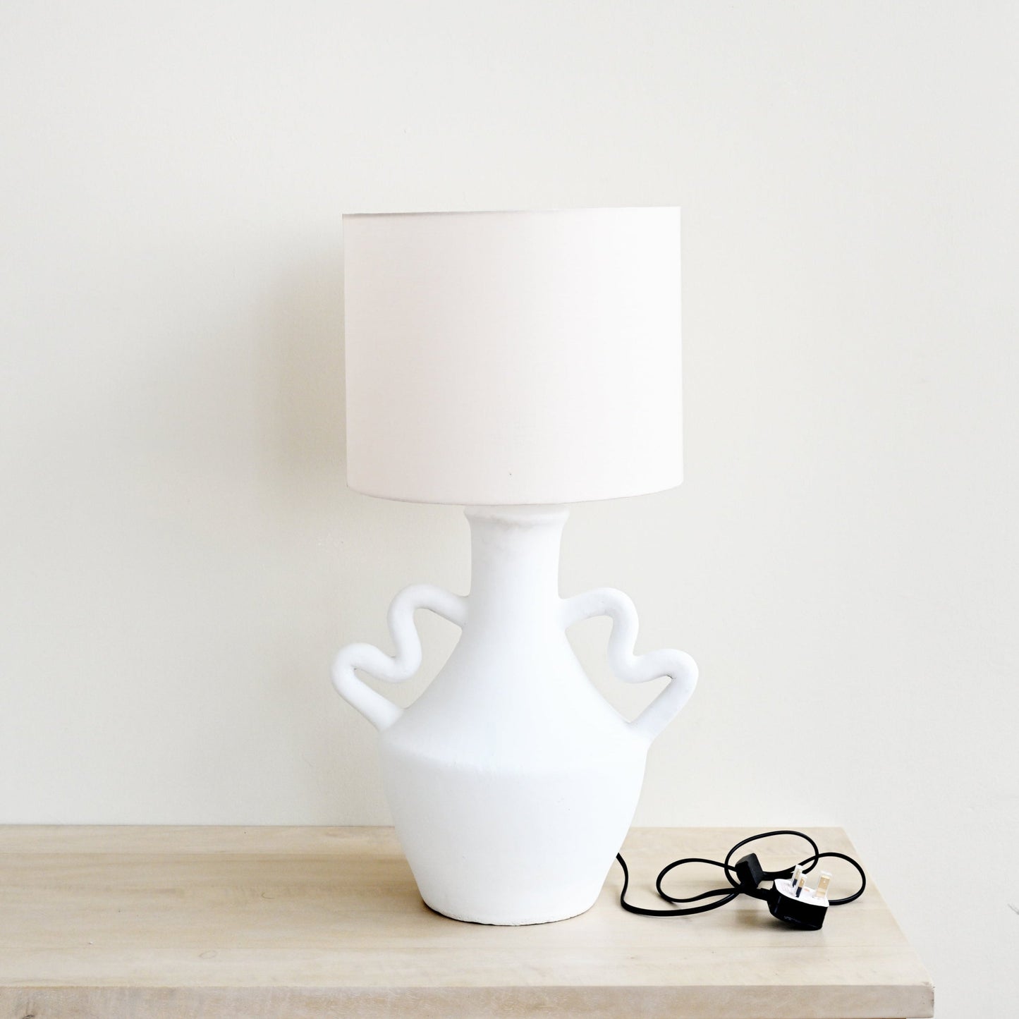 Terracotta Table Lamp with Handles