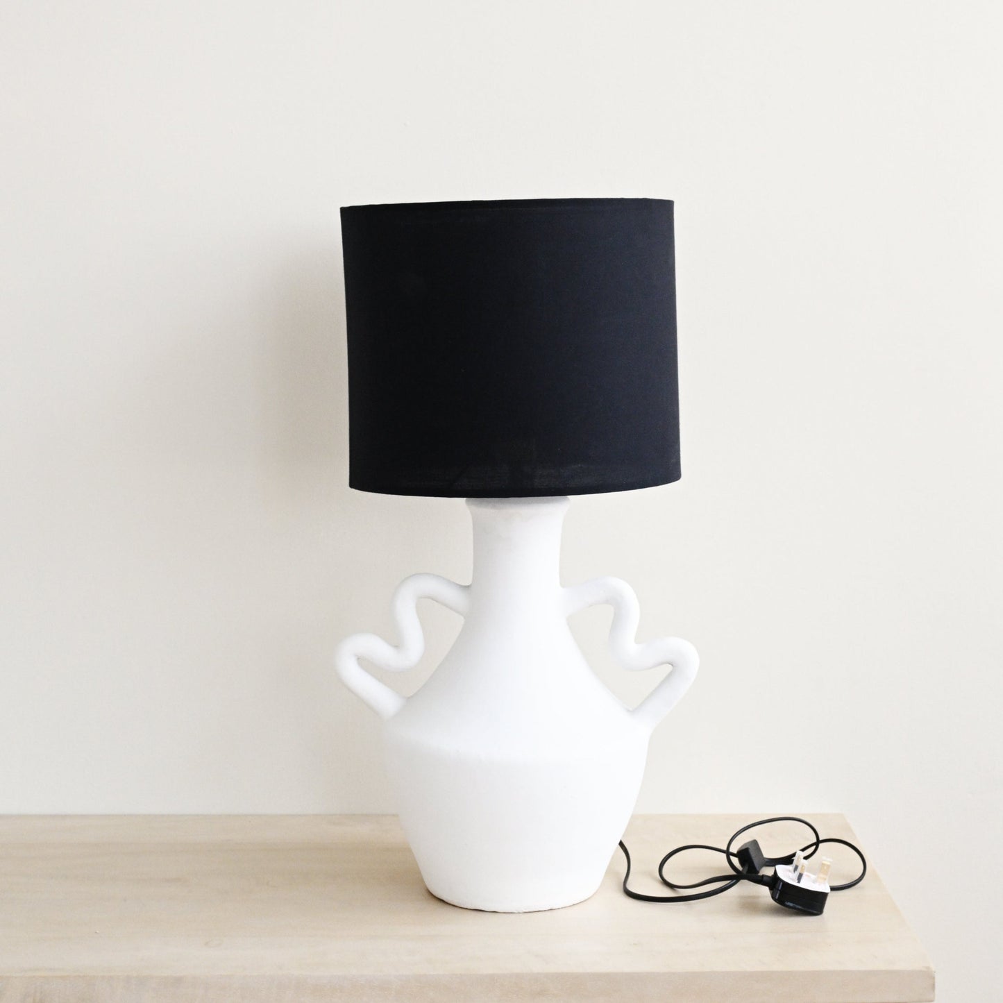 Terracotta Table Lamp with Handles