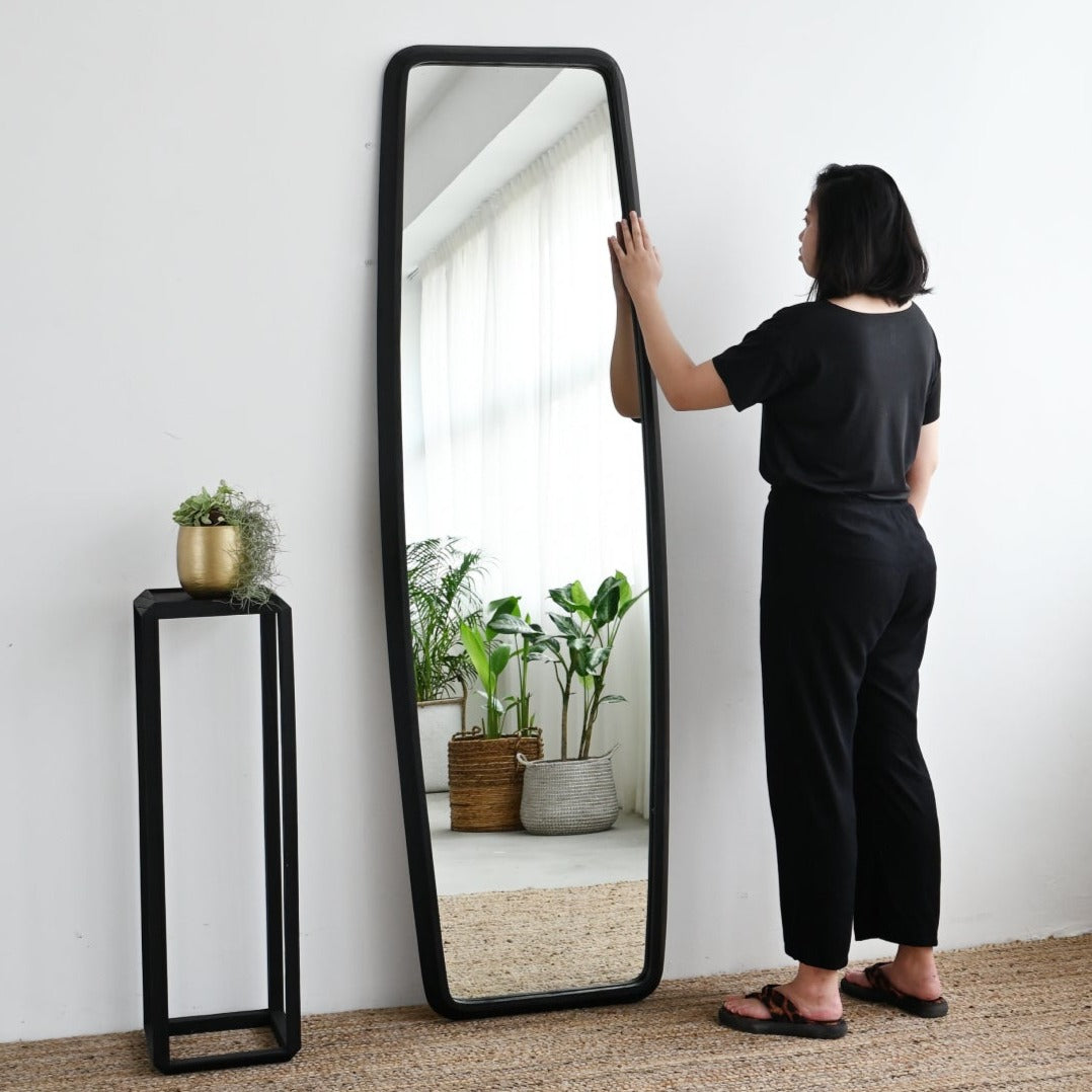 Exotic Wood Mirror - Black - 60cm x 200cm